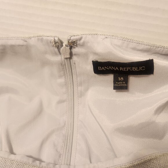 Banana Republic Dress with Layered Sleeves Light Gray Long Women's Size 18 - Picture 10 of 10